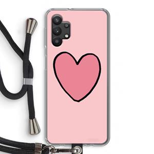 CaseCompany Hartje: Samsung Galaxy A32 5G Transparant Hoesje met koord