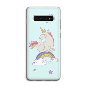 CaseCompany Regenboog eenhoorn: Samsung Galaxy S10 4G Transparant Hoesje