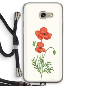 CaseCompany Red poppy: Samsung Galaxy A5 (2017) Transparant Hoesje met koord