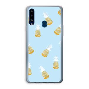 CaseCompany Ananasjes: Samsung Galaxy A20s Transparant Hoesje