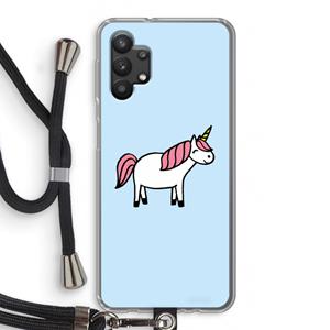 CaseCompany Eenhoorn: Samsung Galaxy A32 5G Transparant Hoesje met koord