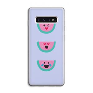 CaseCompany Smiley watermeloen: Samsung Galaxy S10 4G Transparant Hoesje