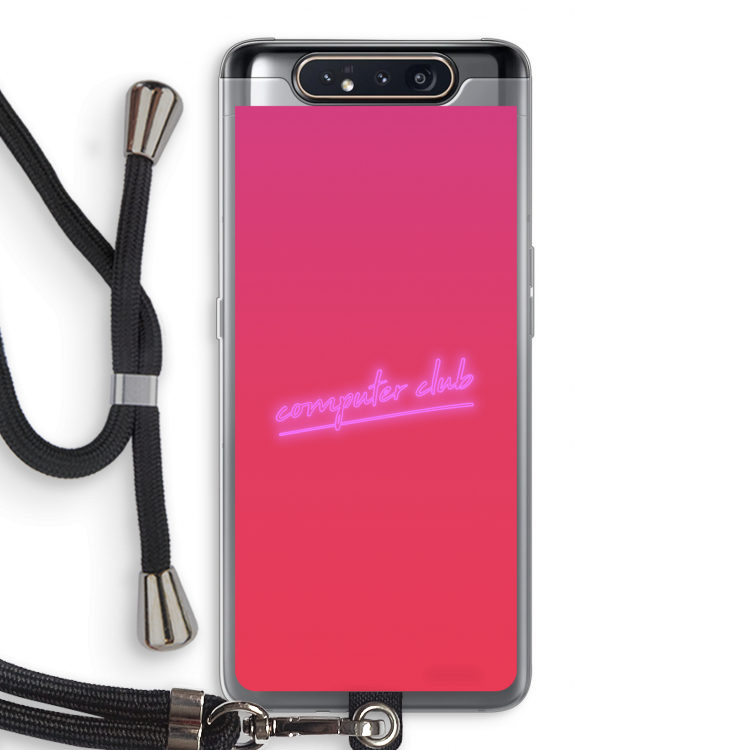 CaseCompany Vice Glow: Samsung Galaxy A80 Transparant Hoesje met koord