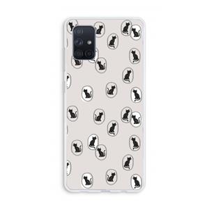 CaseCompany Miauw: Galaxy A71 Transparant Hoesje