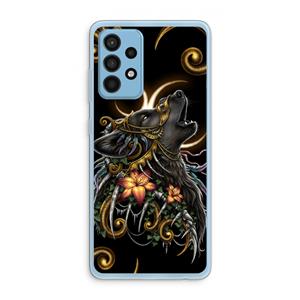 CaseCompany Huilende Wolf: Samsung Galaxy A52 Transparant Hoesje