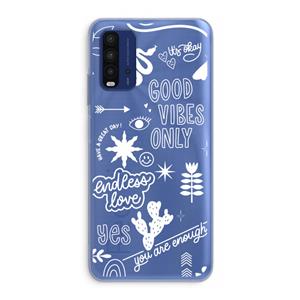 CaseCompany Good vibes: Xiaomi Redmi 9T Transparant Hoesje
