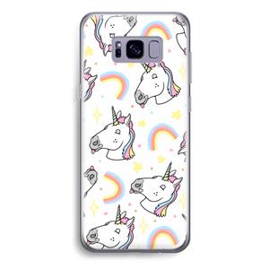 CaseCompany Rainbow Unicorn: Samsung Galaxy S8 Plus Transparant Hoesje