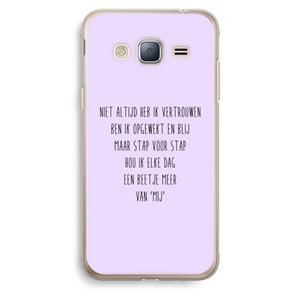 CaseCompany Zelfvertrouwen: Samsung Galaxy J3 (2016) Transparant Hoesje