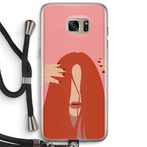 CaseCompany Woke up like this: Samsung Galaxy S7 Edge Transparant Hoesje met koord