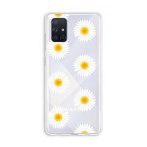 CaseCompany Margrietjes: Galaxy A71 Transparant Hoesje
