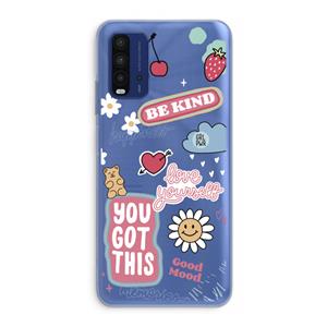 CaseCompany Positivity: Xiaomi Redmi 9T Transparant Hoesje