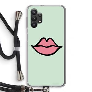 CaseCompany Kusje: Samsung Galaxy A32 5G Transparant Hoesje met koord