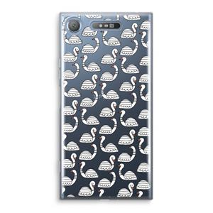 CaseCompany Zwanen: Sony Xperia XZ1 Transparant Hoesje