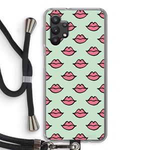 CaseCompany Lipjes: Samsung Galaxy A32 5G Transparant Hoesje met koord