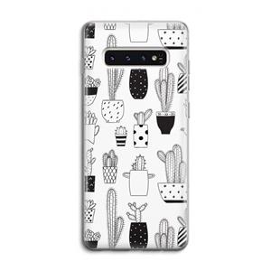 CaseCompany Cactusmotief: Samsung Galaxy S10 4G Transparant Hoesje