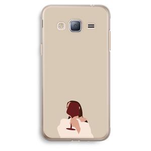 CaseCompany I drink wine: Samsung Galaxy J3 (2016) Transparant Hoesje