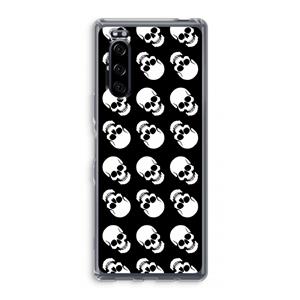 CaseCompany Musketon Skulls: Sony Xperia 5 Transparant Hoesje