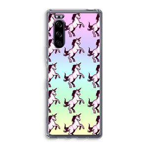 CaseCompany Musketon Unicorn: Sony Xperia 5 Transparant Hoesje