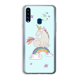 CaseCompany Regenboog eenhoorn: Samsung Galaxy A20s Transparant Hoesje