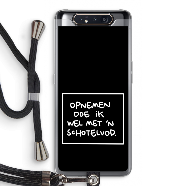CaseCompany Schotelvod: Samsung Galaxy A80 Transparant Hoesje met koord