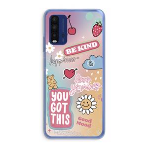 CaseCompany Positivity: Xiaomi Redmi 9T Transparant Hoesje