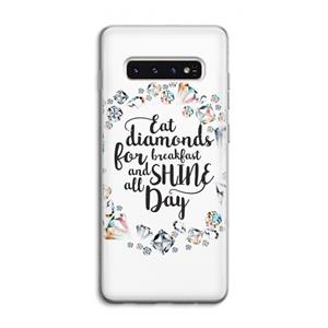 CaseCompany Diamonds: Samsung Galaxy S10 4G Transparant Hoesje