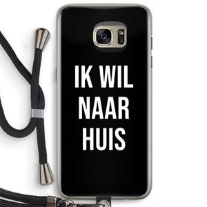 CaseCompany Ik wil naar huis - Zwart: Samsung Galaxy S7 Edge Transparant Hoesje met koord