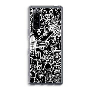 CaseCompany Vexx Black Mixtape: Sony Xperia 5 Transparant Hoesje