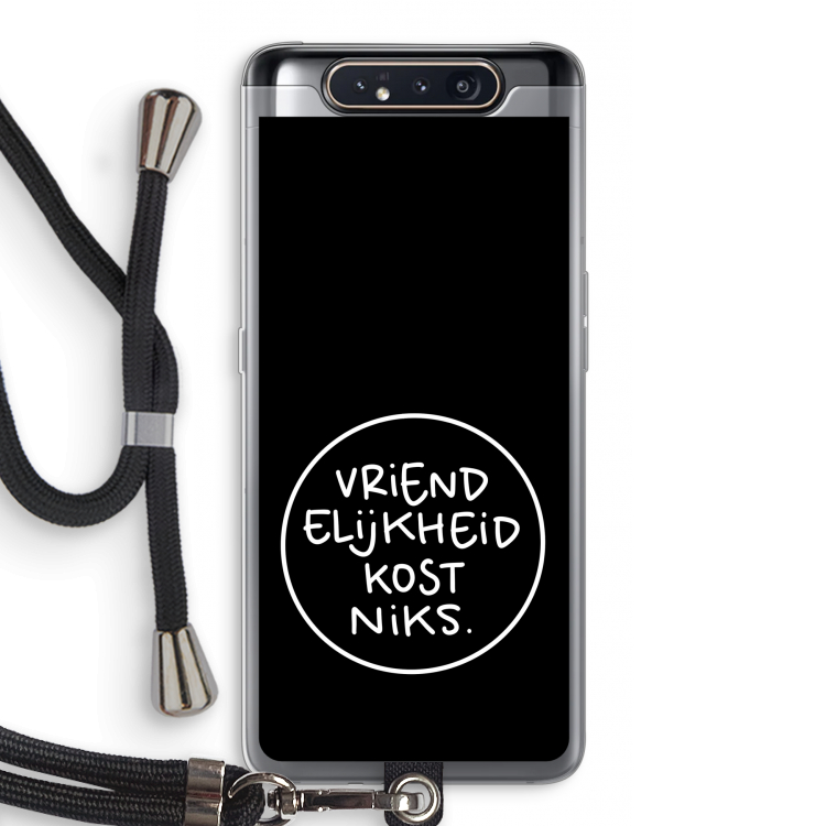 CaseCompany Vriendelijkheid: Samsung Galaxy A80 Transparant Hoesje met koord