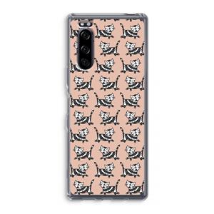 CaseCompany Zwarte poes: Sony Xperia 5 Transparant Hoesje