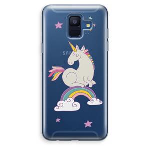 CaseCompany Regenboog eenhoorn: Samsung Galaxy A6 (2018) Transparant Hoesje