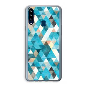 CaseCompany Gekleurde driehoekjes blauw: Samsung Galaxy A20s Transparant Hoesje