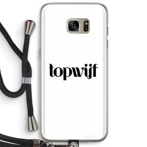 CaseCompany Topwijf Wit: Samsung Galaxy S7 Edge Transparant Hoesje met koord