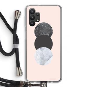CaseCompany Marmeren cirkels: Samsung Galaxy A32 5G Transparant Hoesje met koord