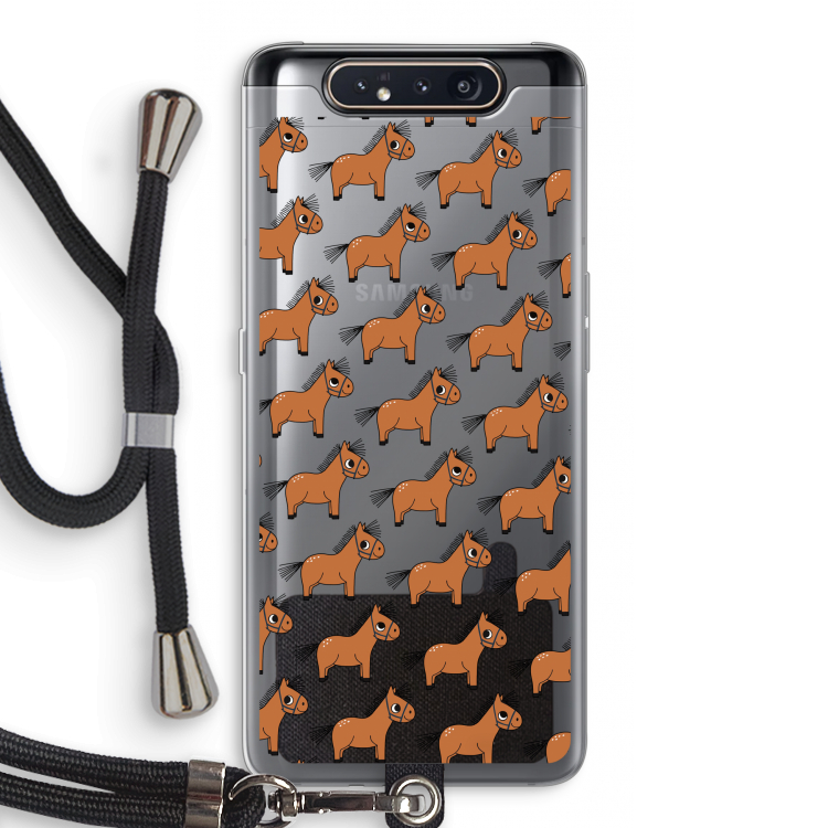 CaseCompany Pony: Samsung Galaxy A80 Transparant Hoesje met koord