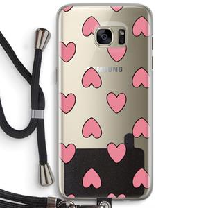CaseCompany Ondersteboven verliefd: Samsung Galaxy S7 Edge Transparant Hoesje met koord