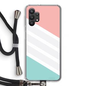 CaseCompany Strepen pastel: Samsung Galaxy A32 5G Transparant Hoesje met koord