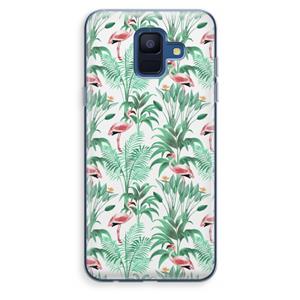 CaseCompany Flamingo bladeren: Samsung Galaxy A6 (2018) Transparant Hoesje