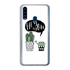 CaseCompany Hey you cactus: Samsung Galaxy A20s Transparant Hoesje