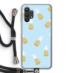 CaseCompany Ananasjes: Samsung Galaxy A32 5G Transparant Hoesje met koord