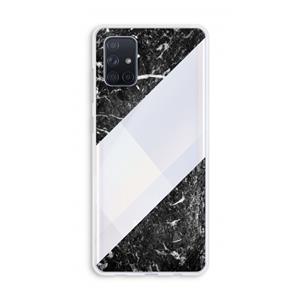 CaseCompany Zwart marmer: Galaxy A71 Transparant Hoesje