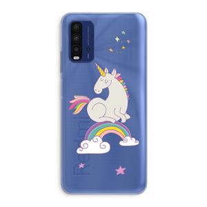 CaseCompany Regenboog eenhoorn: Xiaomi Redmi 9T Transparant Hoesje