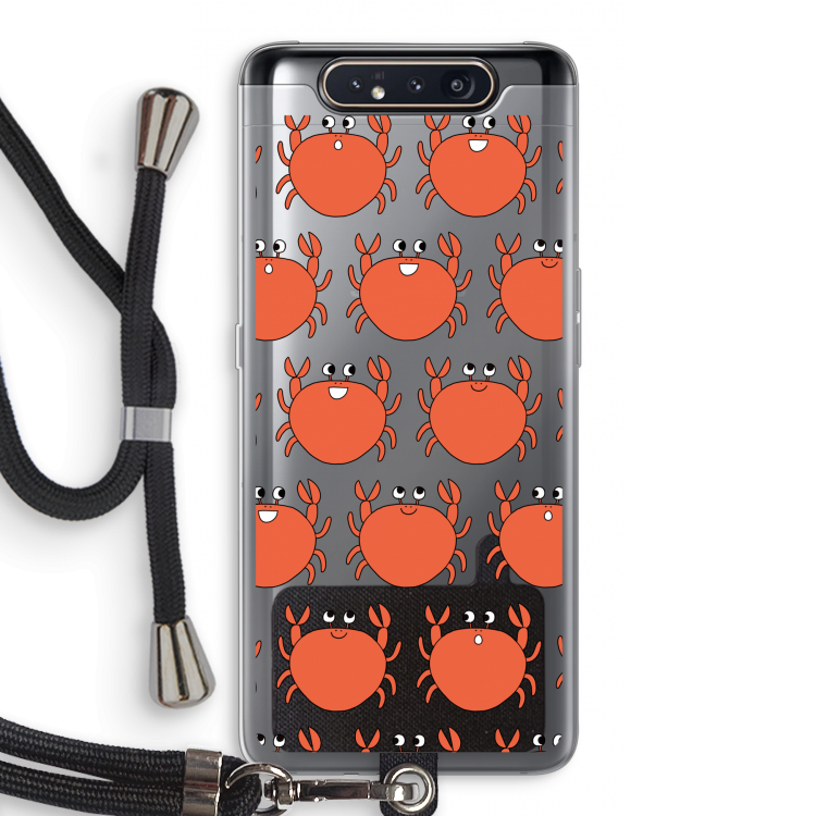 CaseCompany Krab: Samsung Galaxy A80 Transparant Hoesje met koord
