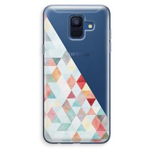 CaseCompany Gekleurde driehoekjes pastel: Samsung Galaxy A6 (2018) Transparant Hoesje