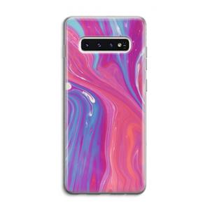 CaseCompany Paarse stroom: Samsung Galaxy S10 4G Transparant Hoesje