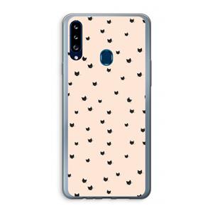 CaseCompany Kleine kattenkopjes: Samsung Galaxy A20s Transparant Hoesje