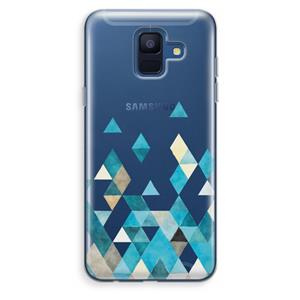 CaseCompany Gekleurde driehoekjes blauw: Samsung Galaxy A6 (2018) Transparant Hoesje