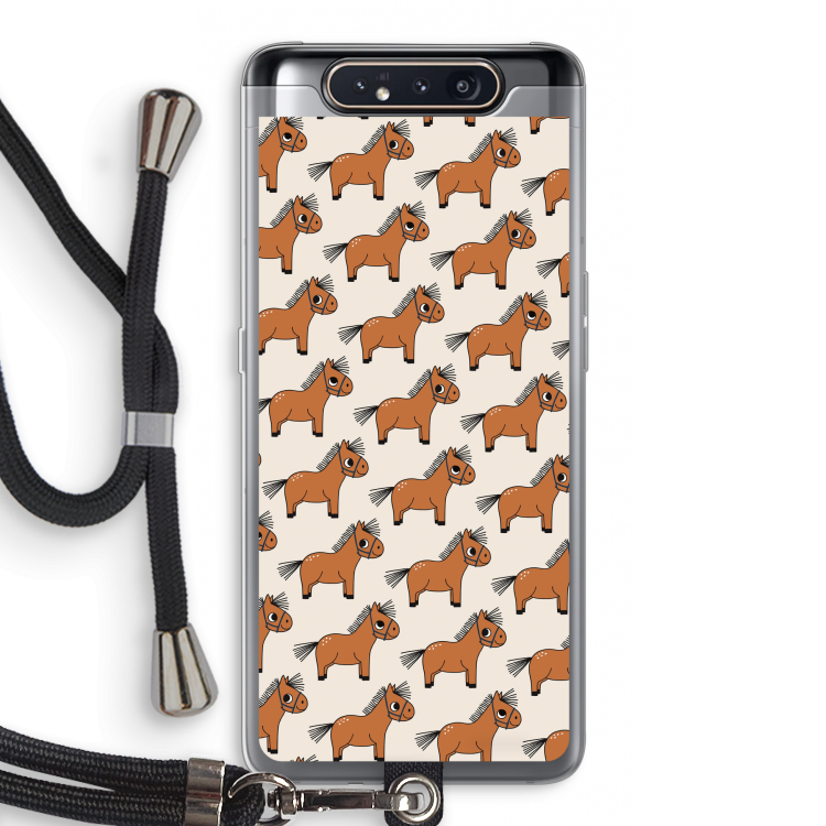 CaseCompany Pony: Samsung Galaxy A80 Transparant Hoesje met koord