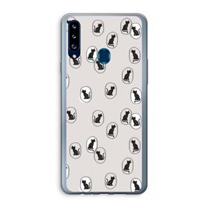 CaseCompany Miauw: Samsung Galaxy A20s Transparant Hoesje
