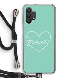 CaseCompany Friends heart pastel: Samsung Galaxy A32 5G Transparant Hoesje met koord